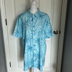 Romwe palm tree print button down shirt size XL NWT